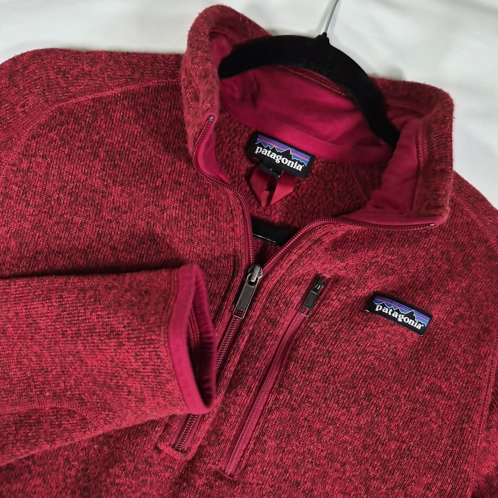 Patagonia Better Sweater 1/4 Zip Pullover‎ Mens Small Red Fleece Sweater Outdoor